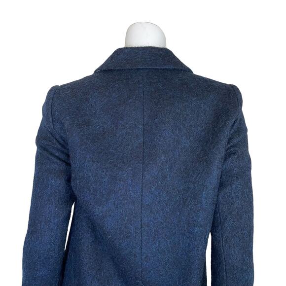 Saint James | Women's Blue Wool Blend Long Pea Coat | Size: 6 - Picture 8 of 10